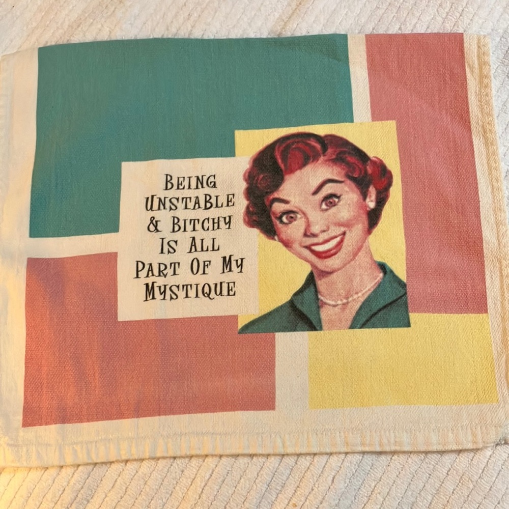 Being unstable retro kitchen towel